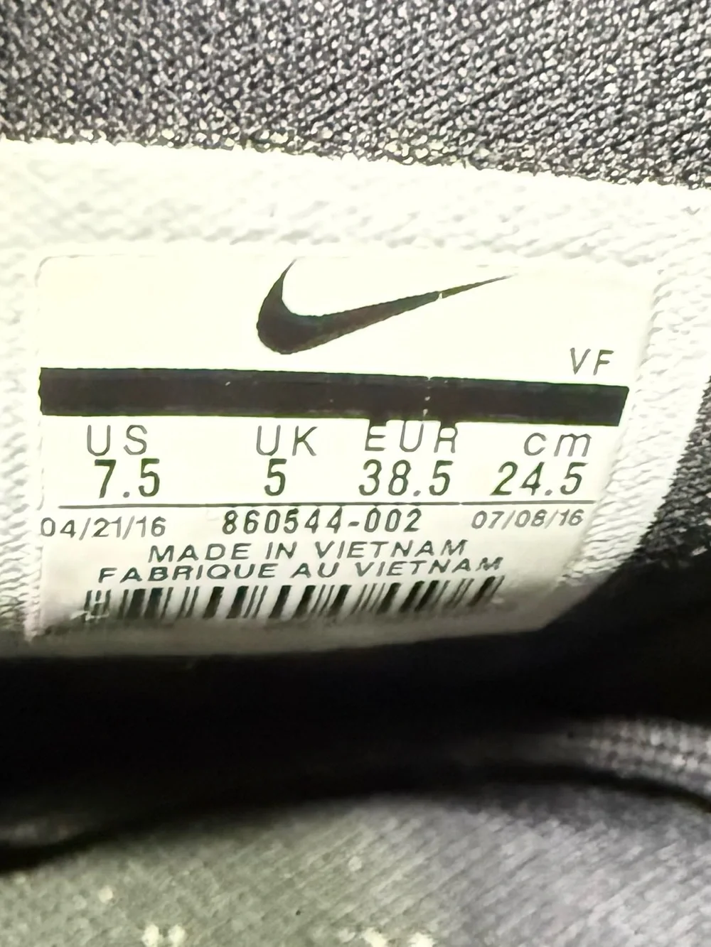 Nike Air Force 1 High Women’s Black Gum Soles Sneakers Shoe Size- 7.5